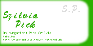 szilvia pick business card